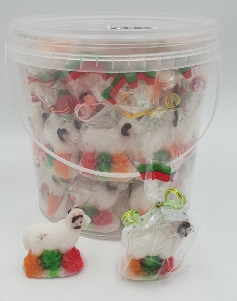 Baranek cukrowy wielkanocny 25g w wiaderku 1200g ok. 37szt