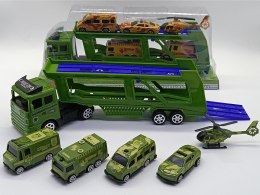 Zestaw auto wojskowe z lawetą i 5 pojazdami