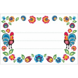 Etykiety samoprzylepne wzór folk 85/55mm 20szt. | 660058