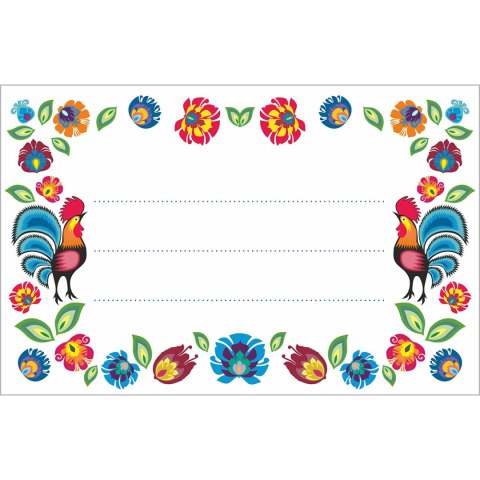 Etykiety samoprzylepne wzór folk 85/55mm 20szt. | 660058