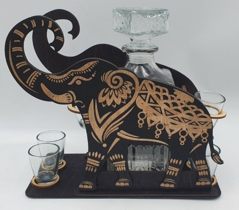 Karafka + 6 kieliszków SŁOŃ 70 urodziny