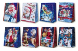 Torba świąteczna Mikołaj 26x33cm 12szt. | PL-6