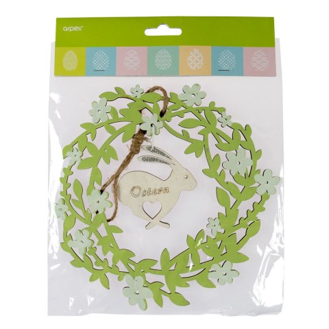 Drewniany wieniec z króliczkiem - FSC 100%