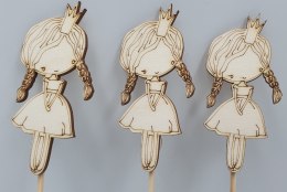 Pik drewniany dziewczynka 3szt. królewna