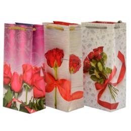 Torebki ozdobne 10szt. T-7L Czerwone róże 10 x 22 x 6 cm