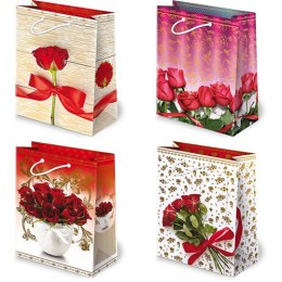 Torebki ozdobne szt. T-4L set 38 Czerwone róże 16 x 24 x 7,5cm