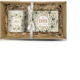 Komplet w pudełku kubek 330ml + banknotówka 10 x 15,5cm WIANEK KOMUNIA ŚW