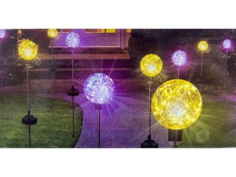 Lampa solarna ogrodowa kula RGB - 2szt. 6010