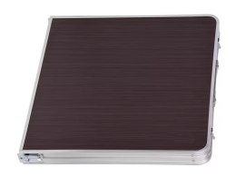 Zestaw stolik stół turystyczny składany kempingowy duży 4 krzesła walizka brąz