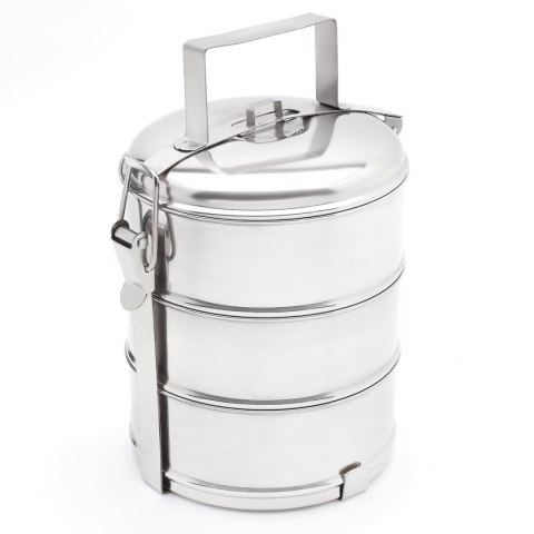 Menażka turystyczna ze stali nierdzewnej 16 cm 3 elementy