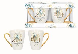 Zestaw 2 kubków skos NBC ŻONA PRZYSTOJNIAKA / MĄŻ ŚLICZNOTKI