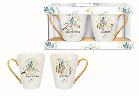 Zestaw 2 kubków skos NBC ŻONA PRZYSTOJNIAKA / MĄŻ ŚLICZNOTKI