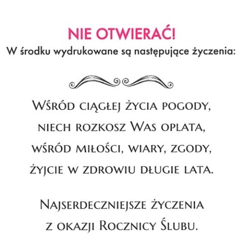 Karnet z okazji rocznicy ślubu z wymiennymi cyframi DL LUX CW NR 7
