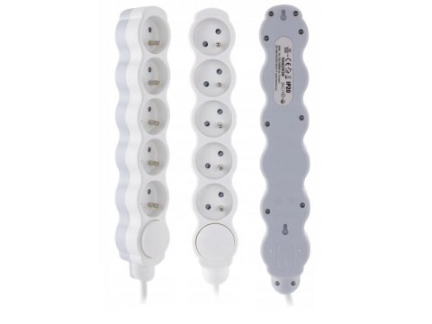 Przedłużacz 1,5m / 5 gniazdek + uziemienie + włącznik p5gw1m