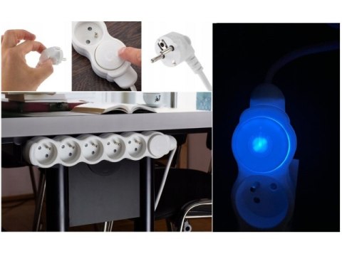 Przedłużacz 1,5m / 5 gniazdek + uziemienie + włącznik p5gw1m