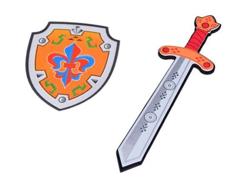 Zestaw dla rycerza piankowa tarcza miecz piankowy godło Lilia ZA5315