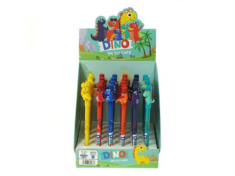 Długopis żelowy ścieralny z dinozaurem 36szt.