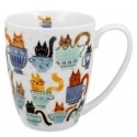 Kubek 360ml. classic w "koszyczku" Koci Świat KOTY W FILIŻANKACH