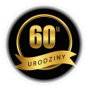 Naklejki 60 - te urodziny średnica 55 mm - 12szt