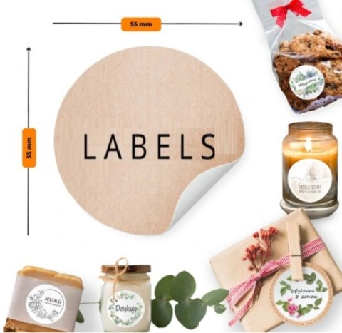 Naklejki Kochanym Dziadkom średnica 55 mm - 12 szt