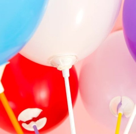 Patyczki do balonów z zatyczką papierowe białe 10szt. EKO 150634