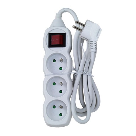 Przedłużacz listwa zasilająca 3 gniazdka z włącznikiem 1.5m czarna ELK210W