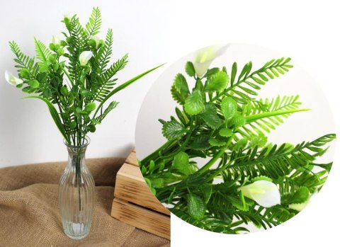 Bukiet 2szt sztuczny kalia drobna 37 cm 5 łodyg (główka 2,5 x 1,5 cm) BIAŁY MZ-068A