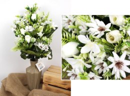 Bukiet RÓŻA, RUMIANEK wys. 50 cm (główka 5,5-7 cm) BIAŁY WTJ-1544A