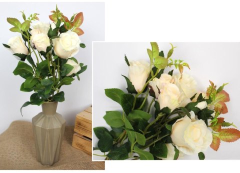 Bukiet RÓŻA wys. 40 cm 7 kwiatów (4-5 cm) i 3 pąki BIAŁA WD-115A