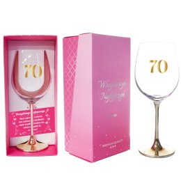 Kieliszek do wina 500 ml ze złotą nóżką 