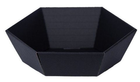 Kosz prezentowy kartonowy 10szt. 36 x 11 x 7cm 6-kątny CZARNY GM-KC-5