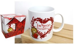 Kubek ceramiczny w pudełku LOVE 9,5 x 8cm mix MUC-2402