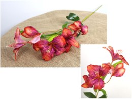 Kwiat 5szt LILIA 3D PRINT wys. 73 cm (5 kwiatów 10x6 cm, 2 pąki) - pomarańczowo-różowa MZ-037D