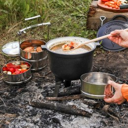 Menażka turystyczna ze stali nierdzewnej 16 cm 4 elementy