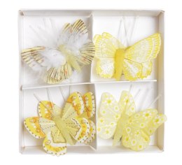Motylki na klipie 4,5cm żółte 8szt. 173CAN1775