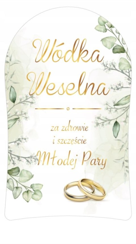 Naklejki na wódkę weselną ślub wesele szkło 12 szt 55mm x 92mm