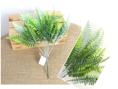 Gałązka 2szt PAPROĆ wys. 36 cm 7 łodyg ZIELONY bielony MD-042A