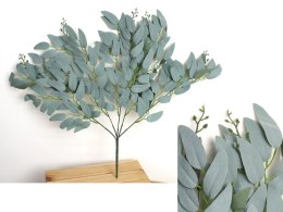 Gałązka 2szt liści RUSKUS wys. 53 cm 5 łodyg ZIELONO-SZARY MD-032A