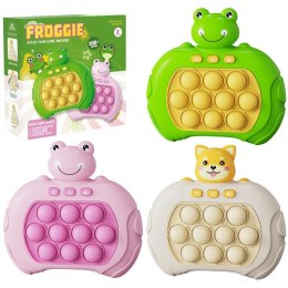 Gra POP IT 13 x 13 x 6 cm QUICK PUSH ŻABA PIES A-0188
