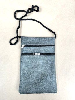 Paszportówka saszetka ze sznurkiem na szyję szara 20x13cm 7.2