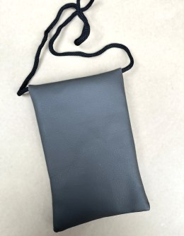 Paszportówka saszetka ze sznurkiem na szyję szary 20x13cm 7.5
