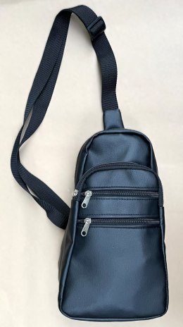 Plecak młodzieżowy skórzany czarny z jedynym pasem