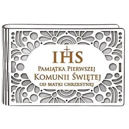 Pudełko na pieniądze banknotówka KOMUNIA - od MATKI CHRZESTNEJ - Ażur 302A-KOM3B-MC