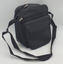 Torba męska 22 x 29cm z dwoma zamkami i kieszenią czarna
