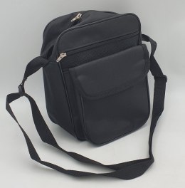 Torba męska 22 x 29cm z dwoma zamkami i kieszenią czarna