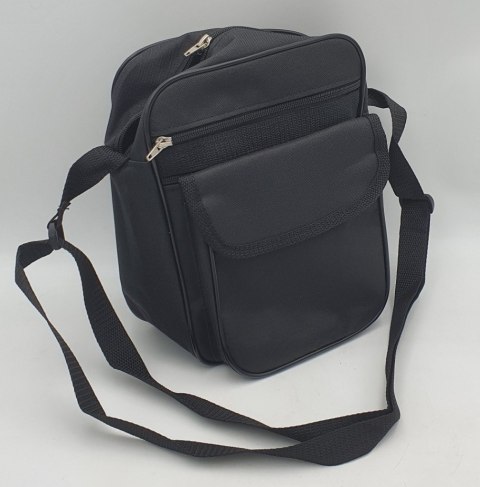 Torba męska 22 x 29cm z dwoma zamkami i kieszenią czarna