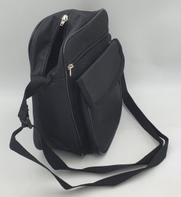 Torba męska 22 x 29cm z dwoma zamkami i kieszenią czarna