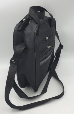 Torba męska 27 x 30 z dwoma zamkami eco skóra czarna