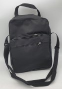Torba męska 27 x 36 z dwoma zamkami materiał czarna