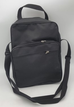 Torba męska 27 x 36 z dwoma zamkami materiał czarna
